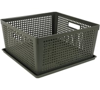 Лоток с крышкой Полимербыт 310x310x150 мм, серый 12 л 434650500