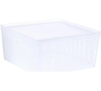 Лоток с крышкой Полимербыт 310x310x150 мм, белый, 12 л 434650100
