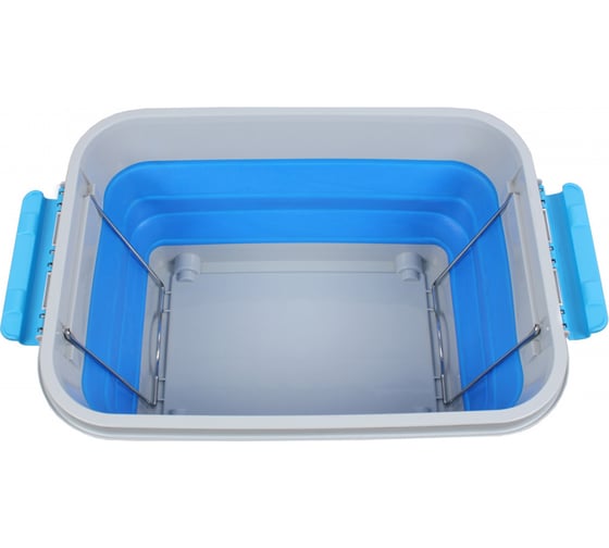 Корзина складная BRADEX на колесах, с крышкой, 30 л, синий TD 0637