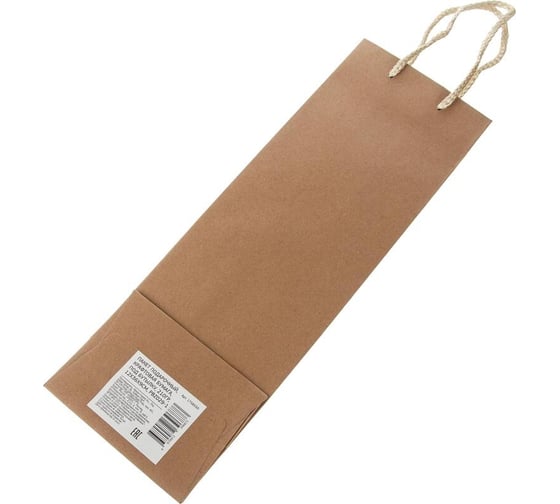 Пакет под бутылку ООО Комус подарочный, крафт, 12x36x9 см, 230 гр, pbz029-1 1758550