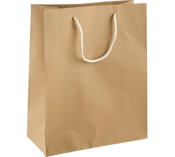 Пакет ООО Комус подарочный, крафт, 26x32x12 см, 230 гр, pbz029 1748610 1