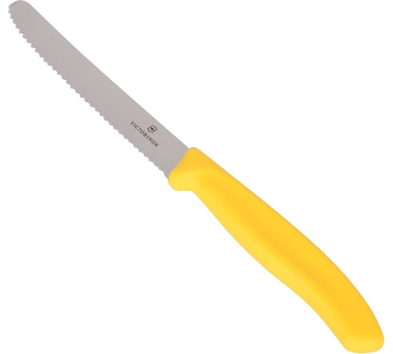 Нож для томатов и сосисок Victorinox лезвие 11 см волнистое, желтый, 6.7836.L118
