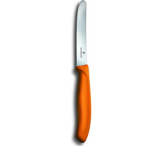 Нож для томатов и сосисок Victorinox лезвие 11 см волнистое, оранжевый, 6.7836.L119