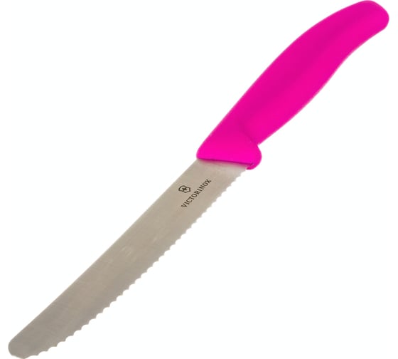 Нож для томатов и сосисок Victorinox лезвие 11 см волнистое, розовый, 6.7836.L115