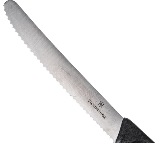 Нож для томатов и сосисок Victorinox лезвие 11 см волнистое, черный, 6.7833