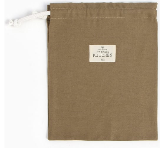Текстильный мешочек Этель ECO, цвет оливковый, 27x34 см, 70% хлопок, 30% лён, 190 г/м2 9631118 1