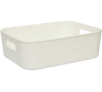 Корзина пластиковая для хранения "Юки" HANDY HOME, Д280 Ш210 В90, белый Jiu-1