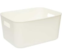 Корзина пластиковая для хранения "Юки" HANDY HOME, Д280 Ш220 В140, белый Jiu-2