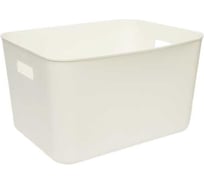 Корзина пластиковая для хранения "Юки" HANDY HOME, Д345 Ш275 В200, белый Jiu-4