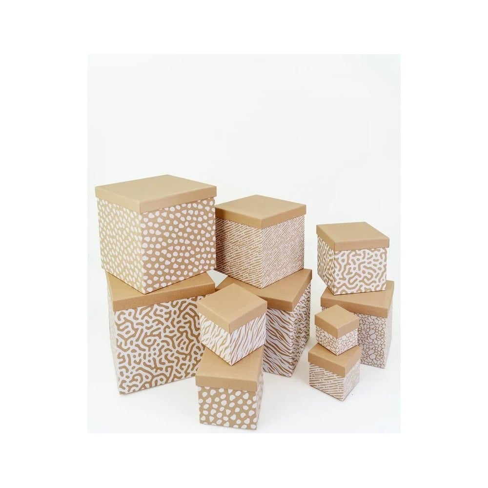 Набор подарочных коробок для хранения Cartonnage 10 в 1, 10 квадратных ...