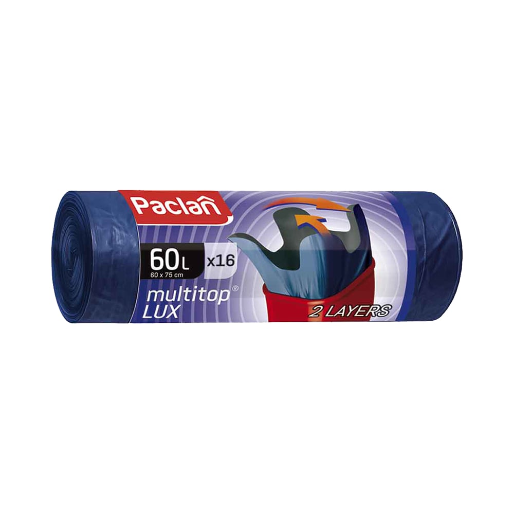 Мешки для мусора с ушками Multitop Lux (16 шт; 60x75 см; 60 л; ПВД; 30 ...