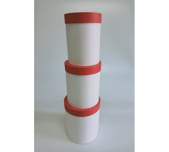 Набор круглых подарочных коробок для хранения Cartonnage, 3 коробки-матрешки разного размера, 14x18 - 18x20 см NKPK.22.1.13.Kr