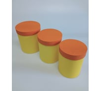 Набор круглых подарочных коробок для хранения Cartonnage, 3 коробки-матрешки разного размера, 14x18 - 18x20 см NKPK.22.2.3.Kr