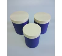 Набор круглых подарочных коробок для хранения Cartonnage, 3 коробки-матрешки разного размера, 14x18 - 18x20 см NKPK.22.14.4.Kr