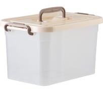 Контейнер для хранения Полимербыт 10 л, 355х235х190 мм, сливочный 438102400