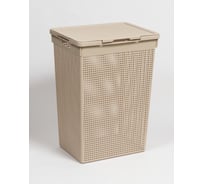 Корзина для белья Violet Лофт с крышкой 60 л латте 566020