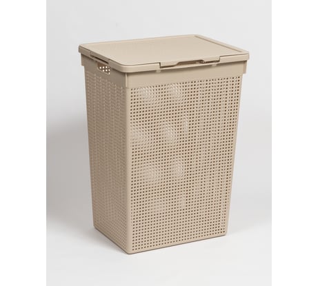 Корзина для белья Violet Лофт с крышкой 60 л латте 566020