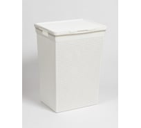 Корзина для белья Violet Лофт с крышкой 60 л белая 566006