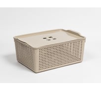 Корзинка Violet Лофт 13 л 395x272x168 мм с крышкой латте 646120