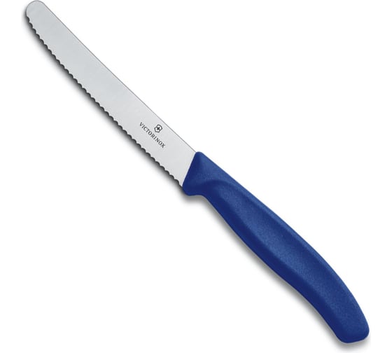 Нож для томатов и сосисок Victorinox лезвие 11 см, волнистое, синий 6.7832