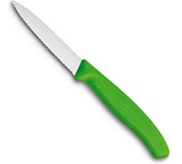 Нож для очистки овощей Victorinox лезвие 8 см, волнистое, зеленый 6.7636.L114