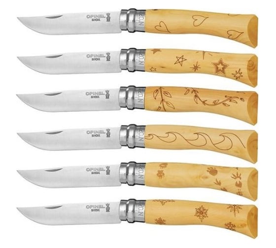Набор ножей в деревянной коробке Opinel №7 Nature 6 штук 1555 1