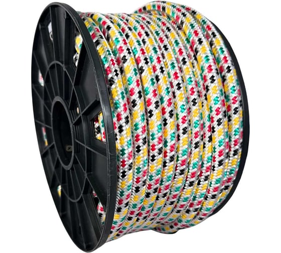 Шнур плетеный полипропиленовый ООО Оптхозторг 14 мм 30 м цвет разноцветный 05814301 1