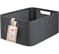 Корзина CURVER rattan style box m темно-серая 03615-308