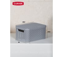 Корзинка CURVER style s светло-серый, 6 л, с крышкой 03617-099-00