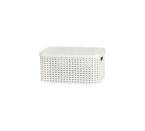 Корзина CURVER rattan style box s + крышка, кремовая 03617-885