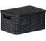 Корзина CURVER rattan style box s + крышка, темно-серая 03617-308 1