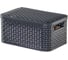 Корзина CURVER rattan style box s + крышка, темно-серая 03617-308 8