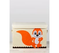 Тканевый ящик для игрушек Kids Zone с крышкой, складной контейнер для хранения, белка A4505