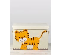 Тканевый ящик для игрушек Kids Zone с крышкой, складной контейнер для хранения, тигр A4506
