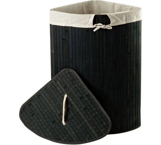 Корзина для белья ПраймДекор Carolina blacke, бамбук 50035173