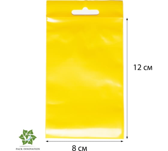 Пакет PACK INNOVATION Zip-Lock 8x12 см 60 мкм подвес желтый 3000 шт IP0C081260-3К 1