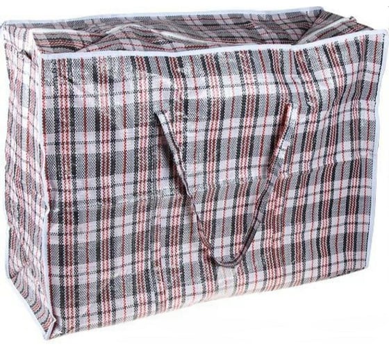 Сумка хозяйственная PERFECTO LINEA на молнии, в клетку, 80x60x30 см 42-806030