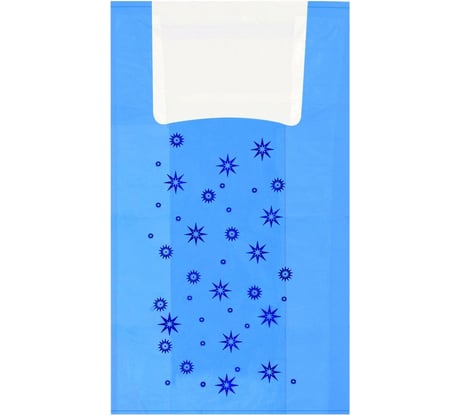 Пакет-майка OfficeClean Звезды ПНД, 30+16х60 см, 15 мкм, голубой 317609