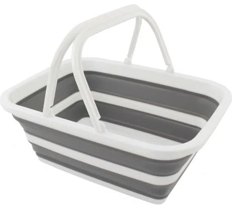 Таз складной силиконовый ES-BS-QFnew-27l-55x40x22/5-white/gray ESTARES УУО00004884