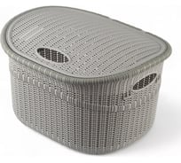 Корзина для белья Attribute 24 л, с крышкой, серая LA-155GR