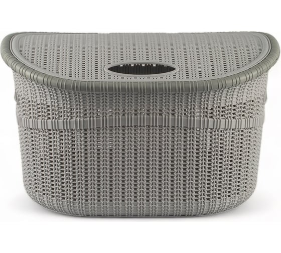 Корзина для белья Attribute 24 л, с крышкой, серая LA-155GR