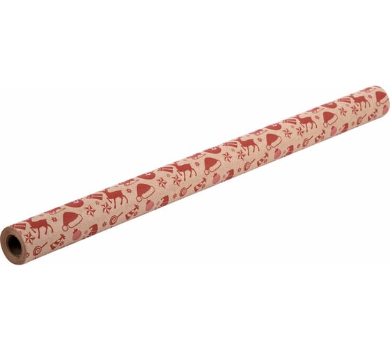 Упаковочная бумага Золотая сказка крафт, Big Size, новогодняя, Christmas Party, 0.7x10 м 591947 1