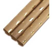 Упаковочная бумага Золотая сказка крафт, с эффектами, 3 шт., Trendy Kraft, 70x100 см 591938