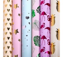 Упаковочная бумага Золотая сказка с эффектами, Romantic, 70x100 см, 6 дизайнов ассорти 591943