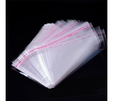 Пакет ОФИСМАГ Бопп с клеевым клапаном, 100 шт., 8x12+4 см, 25 мкм, с усиленным швом 608595