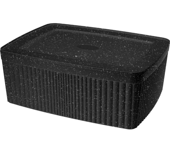 Лоток с крышкой Econova VELVET 150x115x70 мм, 0.9 л, черный гранит 433238750 1