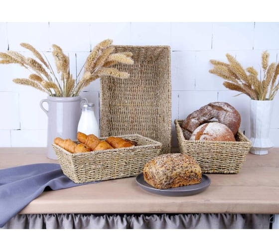 Корзинка прямоугольная Walmer PLAIT 30x18x10 см джут W30233018