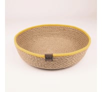 Поднос с желтым кантом Nevidana's Home 24х6 см, джут NHJUTE24X6Y