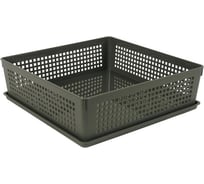 Лоток Полимербыт 310x310x90 мм коричневый с крышкой 7.3 л 434640300