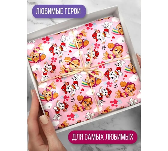 Упаковочная бумага 2 ND Play Щенячий патруль 700x1000 мм, 2 шт. в рулоне 292185